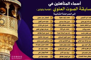 بعد اختبارها لأكثر من ٥٠٠ مشارك.. العتبة العلوية المقدسة تعلن أسماء المؤهلين للمرحلة الثانية من مسابقة الصوت العلوي  