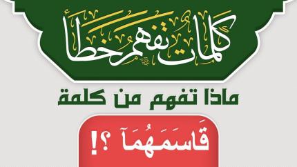 ماذا تفهم من كلمة قَاسَمَهُمَآ ؟!