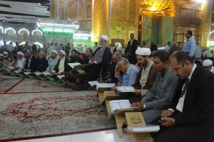 الأمانة العامة للعتبة العلوية تتسلم راية الإمام الرضا (ع) في محفل قرآني